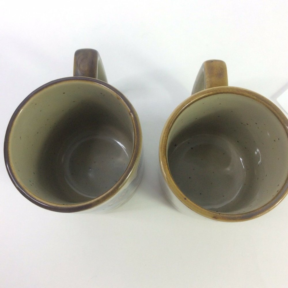 Vintage Otagiri Pottery Coffee Mugs 2 Set Boho - Picture 5 of 8